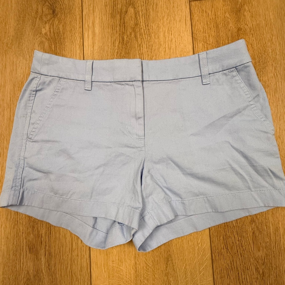 NWT J. Crew Light Blue Cotton Chino Shorts Size 8